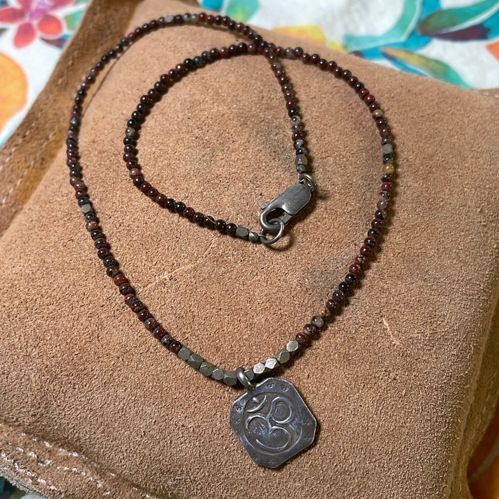 Jasper and sterling silver necklace